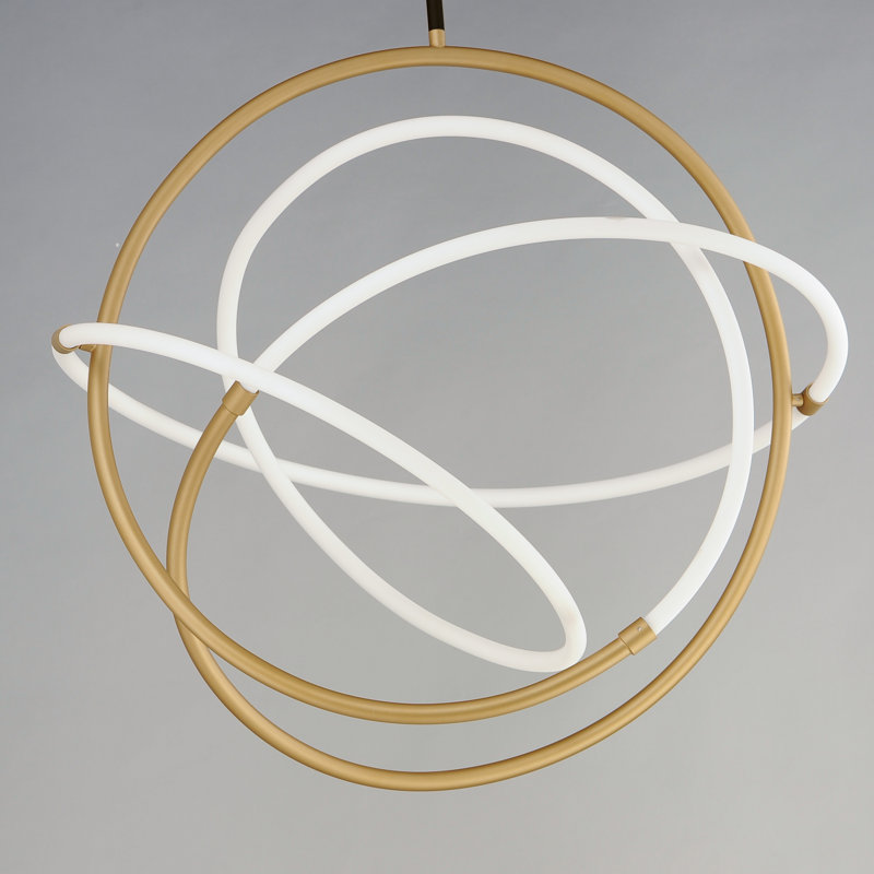 1 - Light Black/Gold LED Sphere Pendant