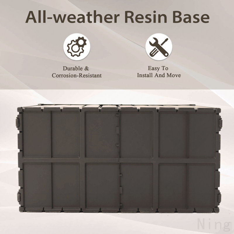 120 Gallon Outdoor Storage Deck Box Waterproof, Large Patio Storage Bin for Outside Cushions, Throw Pillows, Garden Tools, Lockable (Dark Brown)