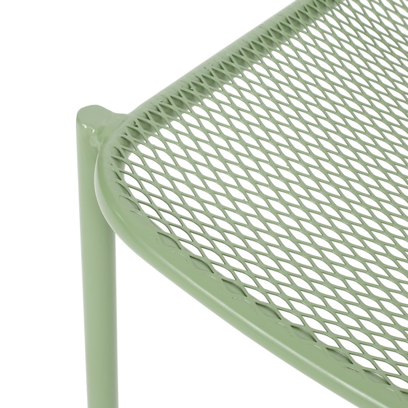 Stackable Chairs For Outdoor Space, , Seat, Metal, 25.24"w X 22.18"d 25.24"h Chairs, Modern Mesh Iron Frame, 26" W 22.18" D H