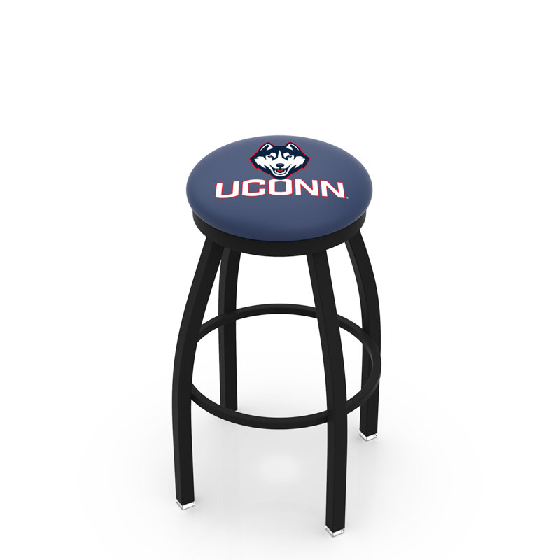 NCAA Swivel 25" Counter Stool, Black Wrinkle, University of Connecticut