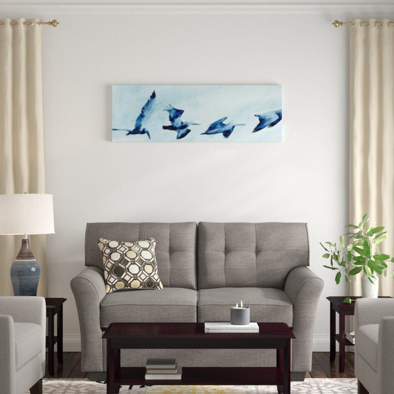 «Coastal Covey II», reproduction d'art sur toile tendue, H 16 po x l 48 po x P 1,5 po, Cadre noir
