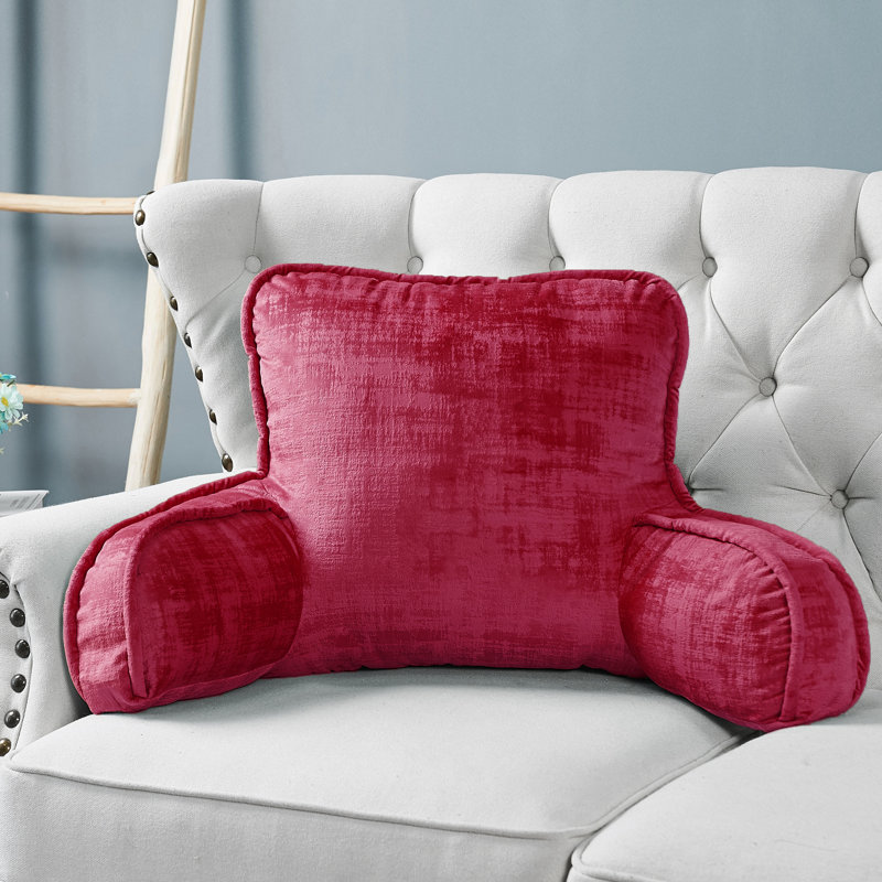 Textured Velvet Bedrest Pillow Cover & Insert, Tango Red