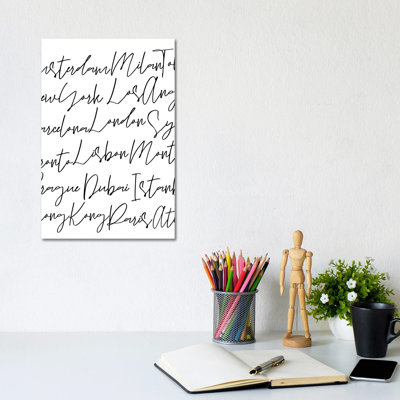 City Script by Alison Petrie - Wrapped Canvas Print