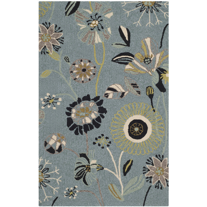 Doyle Hand Hooked Performance Floral Rug, Rectangle 2'3" x 3'9"