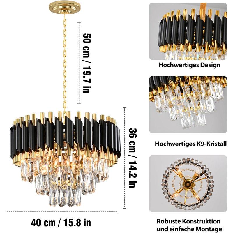 Beritan LED Chandelier, Matte Black