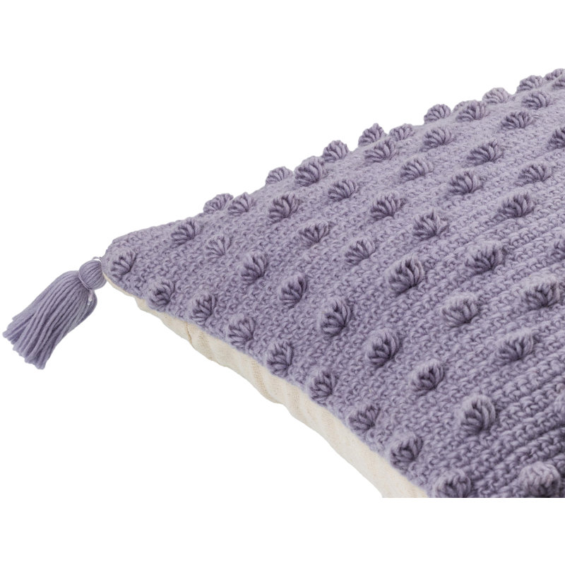 Makrome Dots Wool Blend Reversible Throw Pillow, Purple, 18"H x 18"W, Polyester