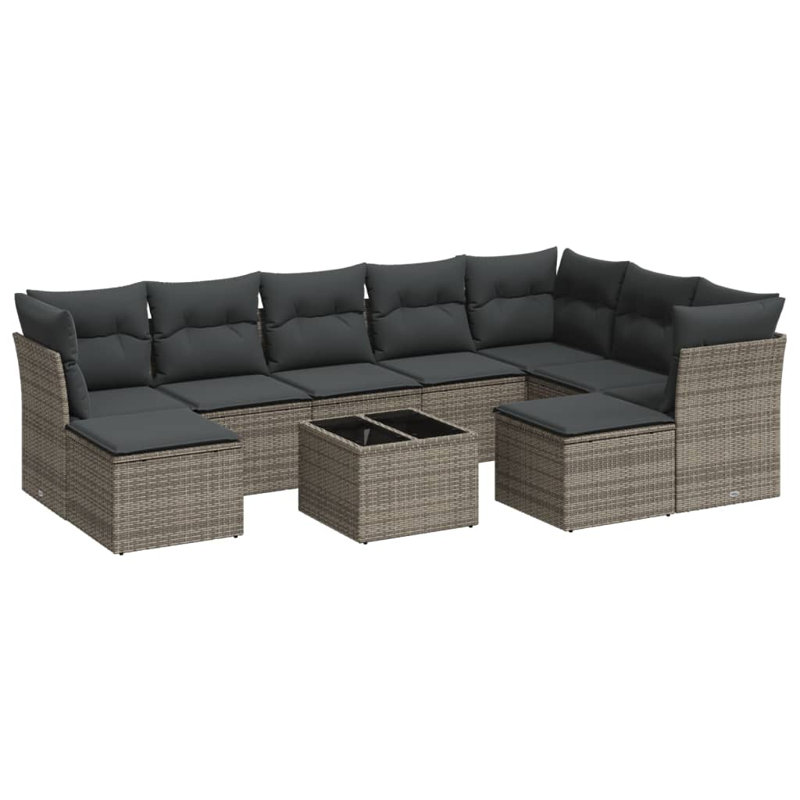 Vidaxl Garden Sofa Set Grey
