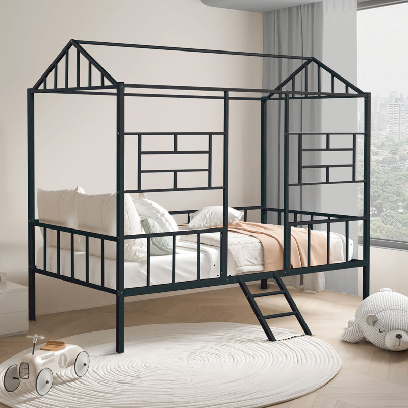 Lit mezzanine simple Pooall, Noir