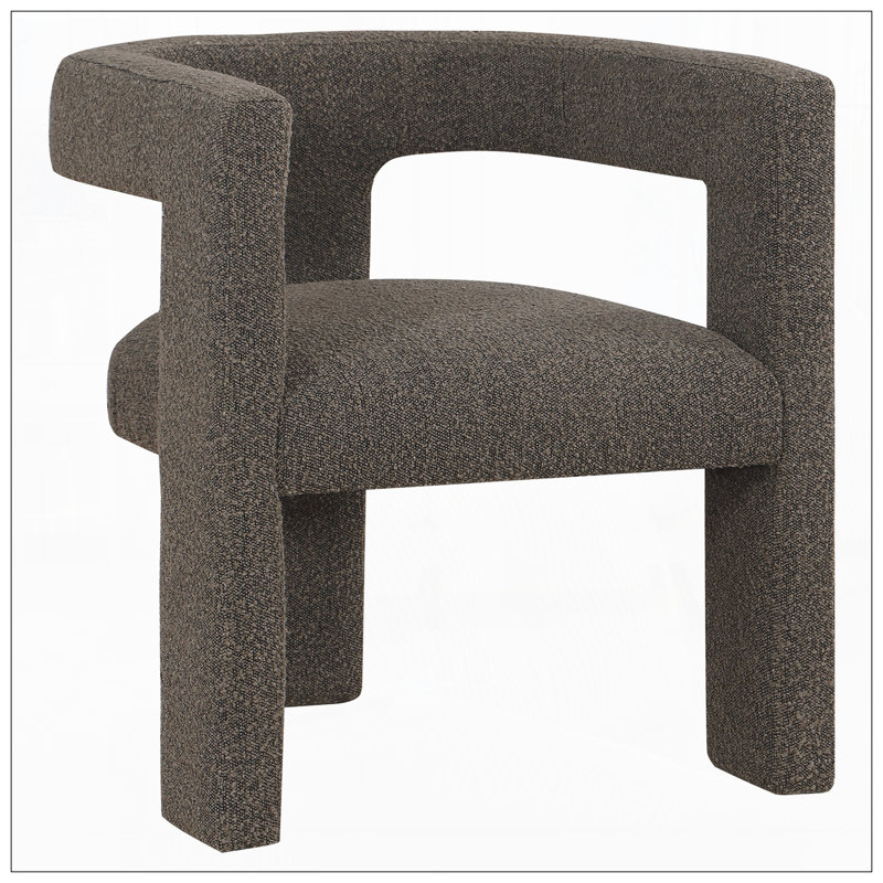 Chaise d'appoint moderne rembourrée pour le salon, Brun