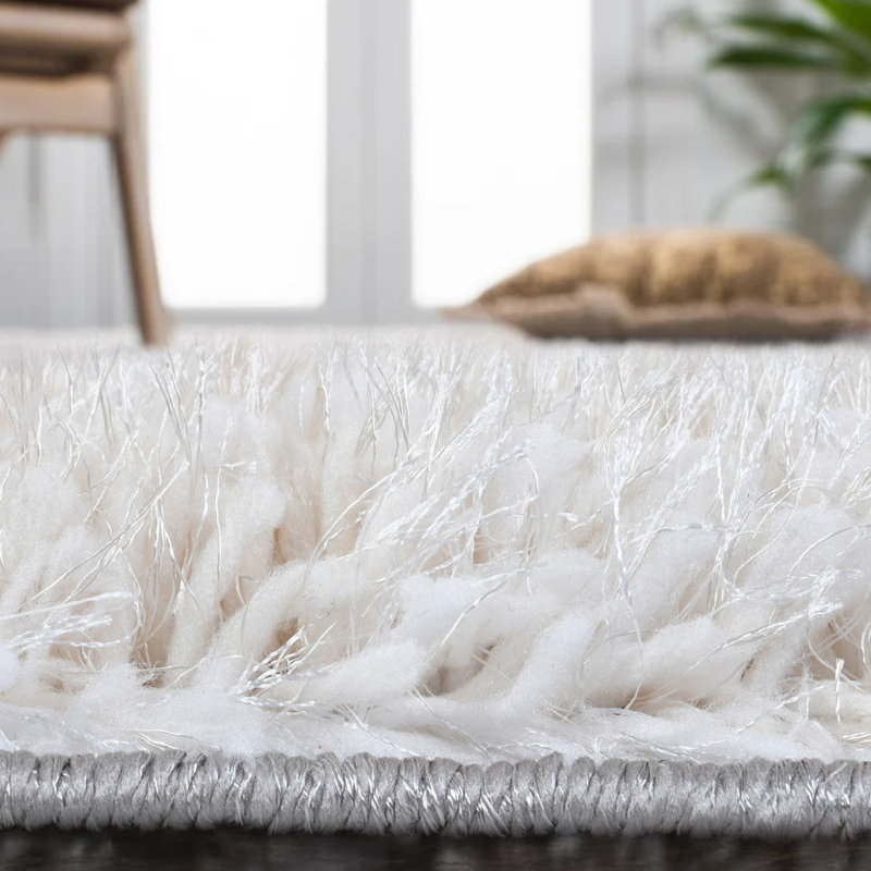 Shaggy Blocks High Pile Rug - Beige, Rectangle 160 x 230 cm