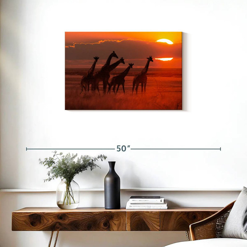 Brampt, girafes d'Afrique itinérantes, H 20 po x l 30 po