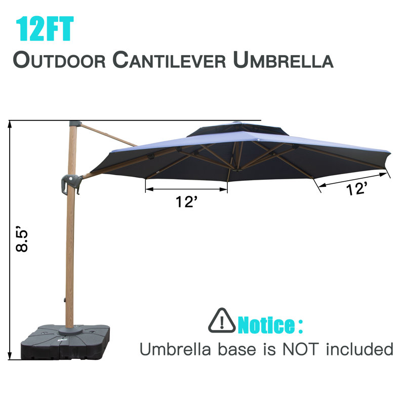 Parasol suspendu Ridit 11'5 "Ridit, Bleu marine