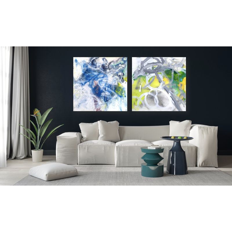 Mineral Series 2 Set IV by John Beard - Artist Enhanced Canvas Print, Black Floater Framed, 12" H x 12" W x 3" D