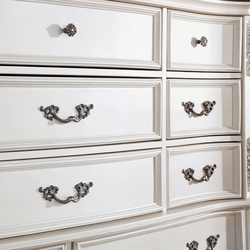 Commode 11 tiroirs Tarver, Blanc perle