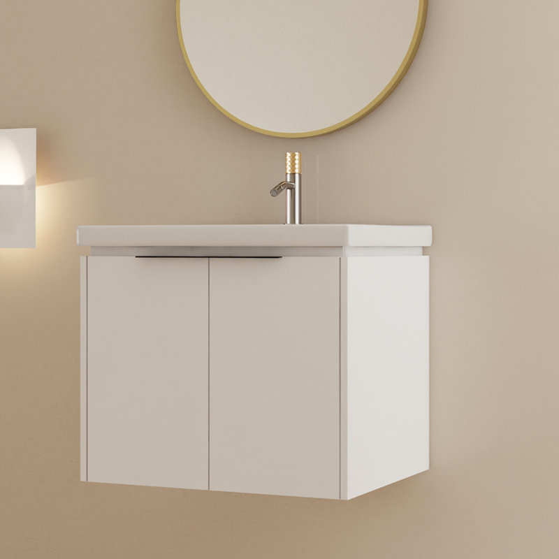 Meuble-lavabo simple mural avec plateau en céramique 23,8 po Shoji