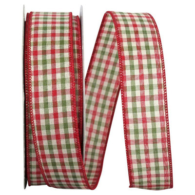 4'' Plaid Fabric Shatterproof Ribbon