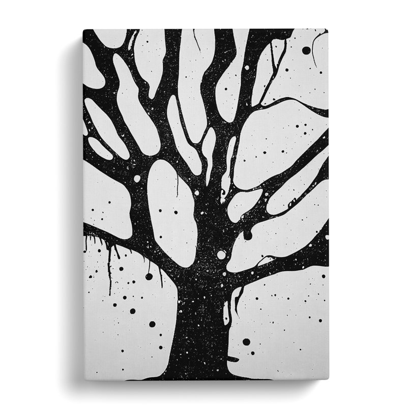 Monochrome Tree Branches No.2 - Wrapped Canvas, 50cm H x 35cm W x 3cm D