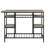 Lona Rustic Oak & Black Finish Kitchen Island