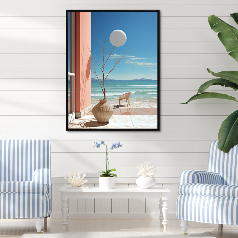 «Coastal Dream Simplicity Retreat» sur toile, H 44 po x l 34 po x P 1,5 po, Cadre flottant noir