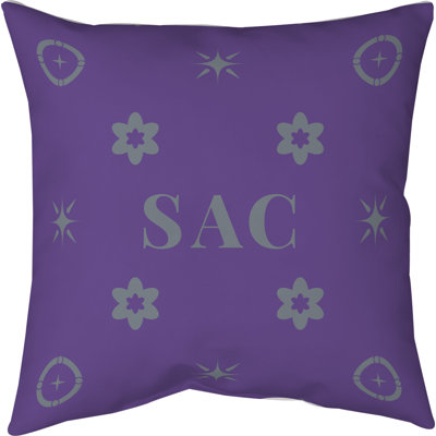 Sacramento Basketball Colors Purple Twill Pillow