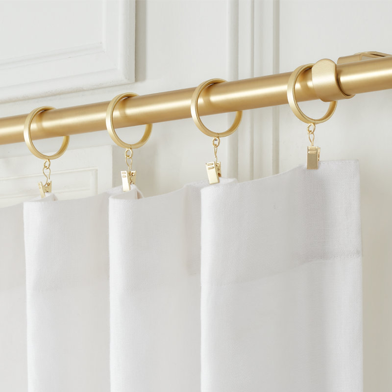 Edrielle Plastic / Acrylic, Metal Curtain Rings, Brushed Gold