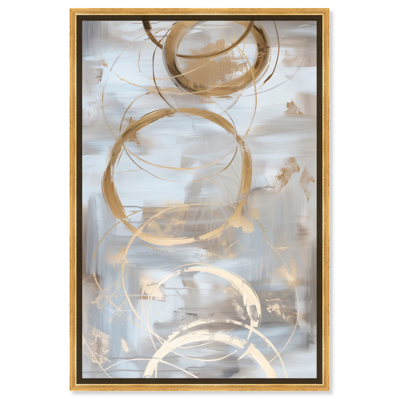 Dune Impressions IV Canvas Elegant Gold Abstract by Art Remedy, Silver Framed, 31" H x 21" W