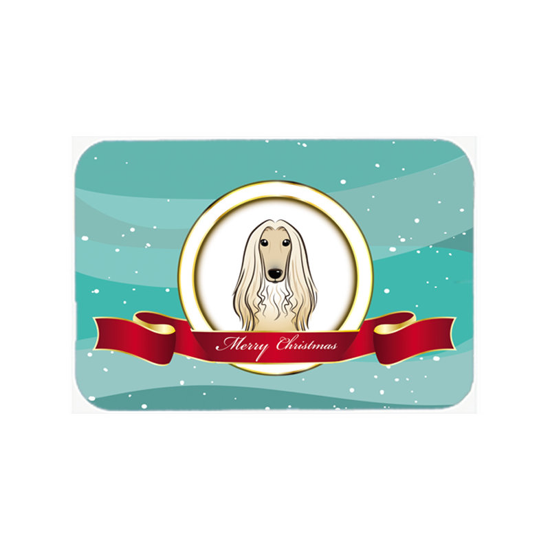 The Holiday Aisle Afghan Hound Merry Christmas Glass Cutting Board