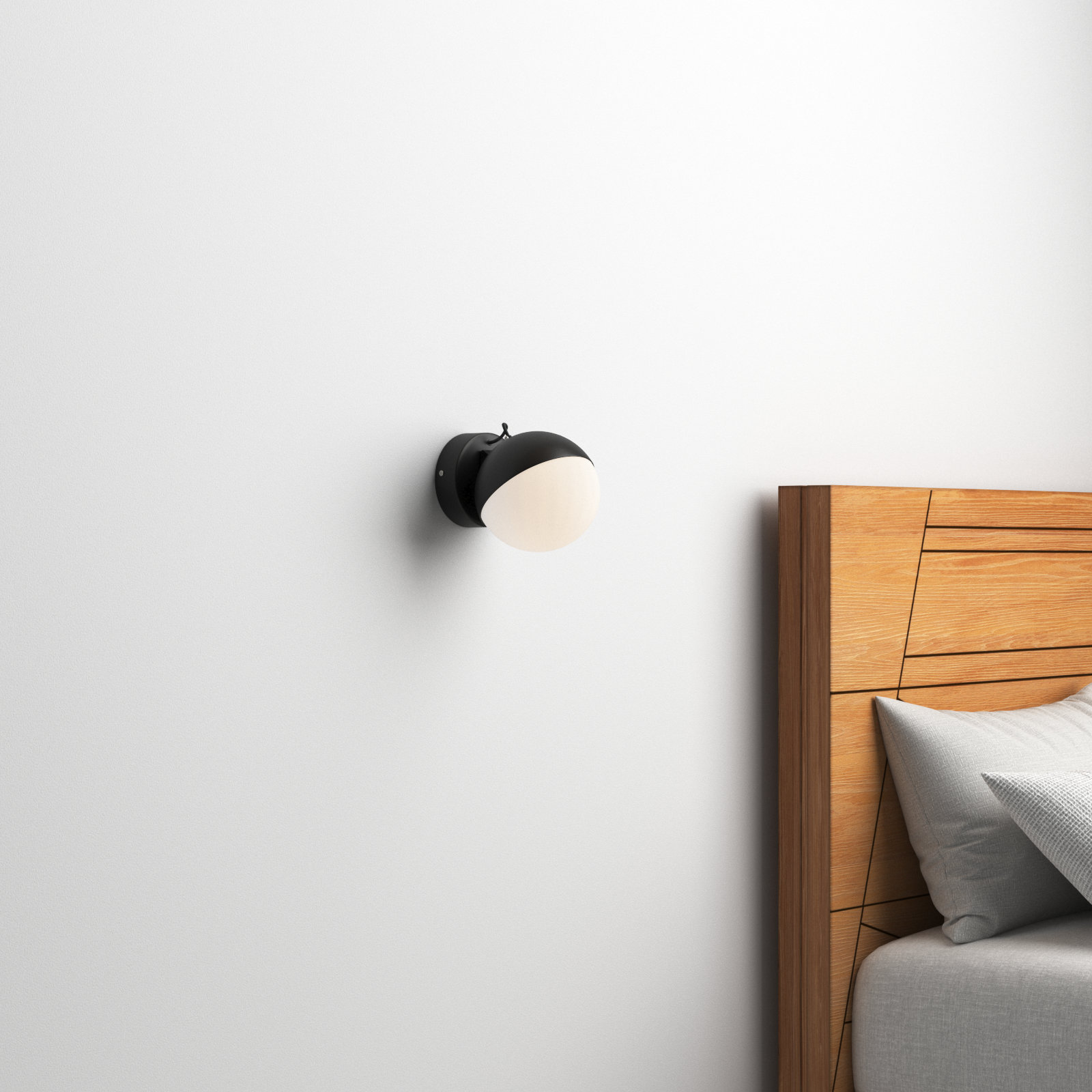 Hastings Single Light Glass Dimmable Armed Sconce, Black