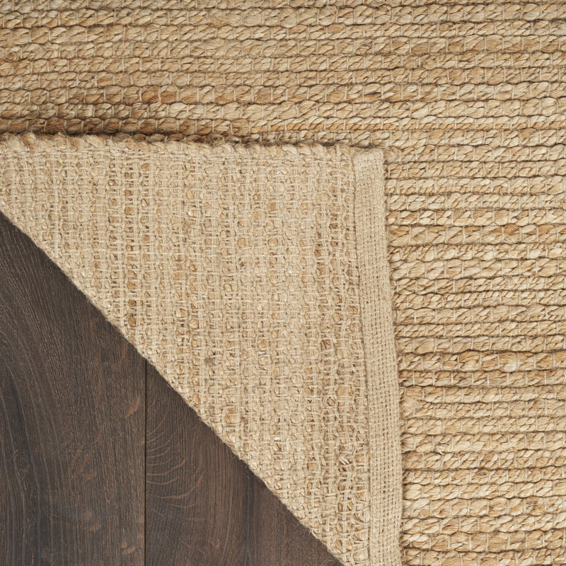 Tapis tissé à plat de couleur unie Gerri, Tapis de couloir 2 pi 3 po x 12 pi, Tanné
