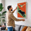 Leopard and Heron Dance Mid-Century - Wrapped Canvas-497870662-497870657