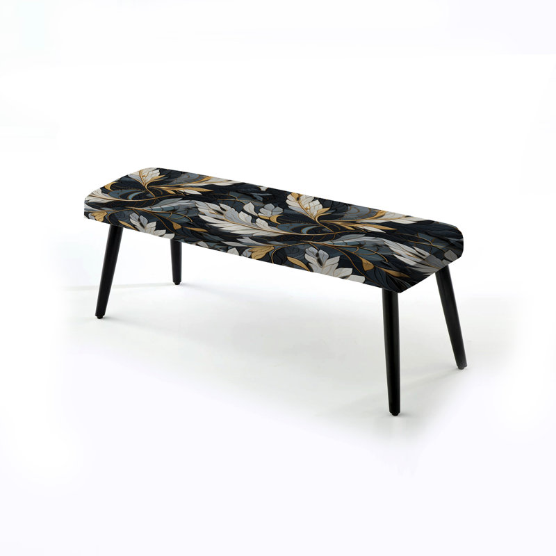 Tribal Essence Marble Motif II - Banc rembourré en marbre noir