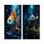 Papillon poisson jaune et bleu Wonderland I - ensemble de salon art mural poisson papillon-157252841-157252843