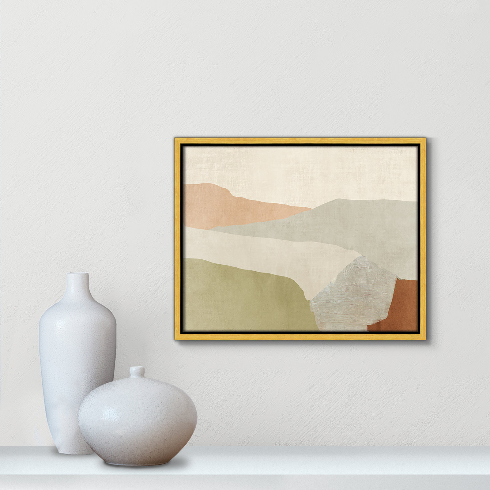 Elspeth "Pastel Views" Painting, 12.5" H x 15.5" W, Gold