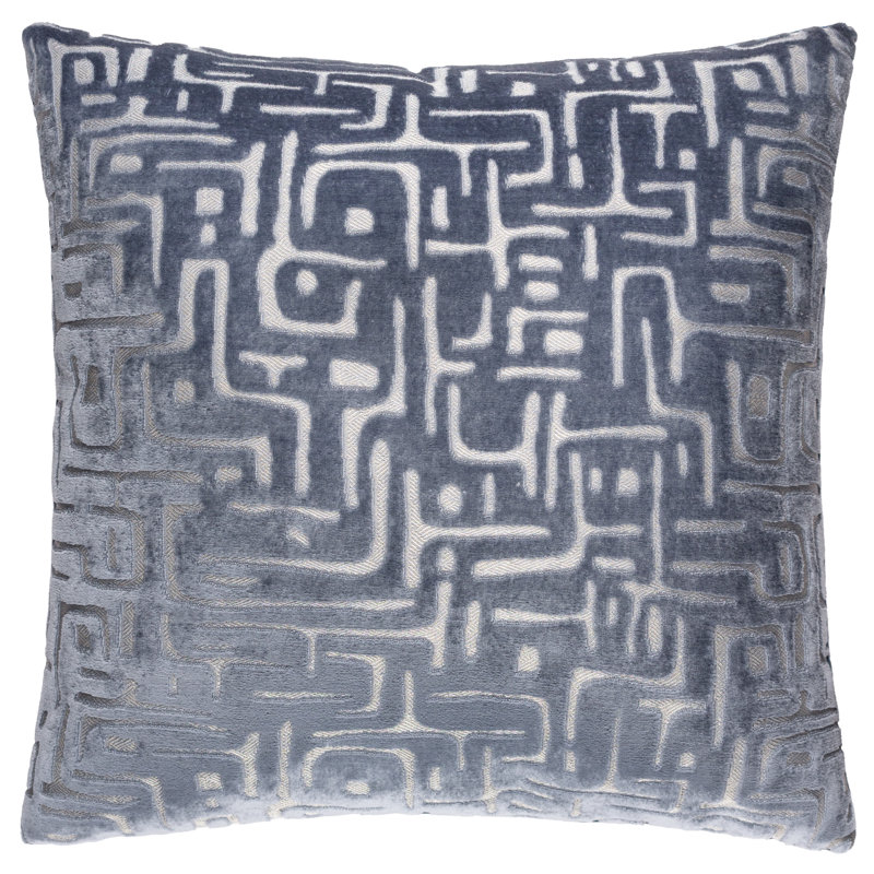 Geometric Grey Square Throw Pillow Cover