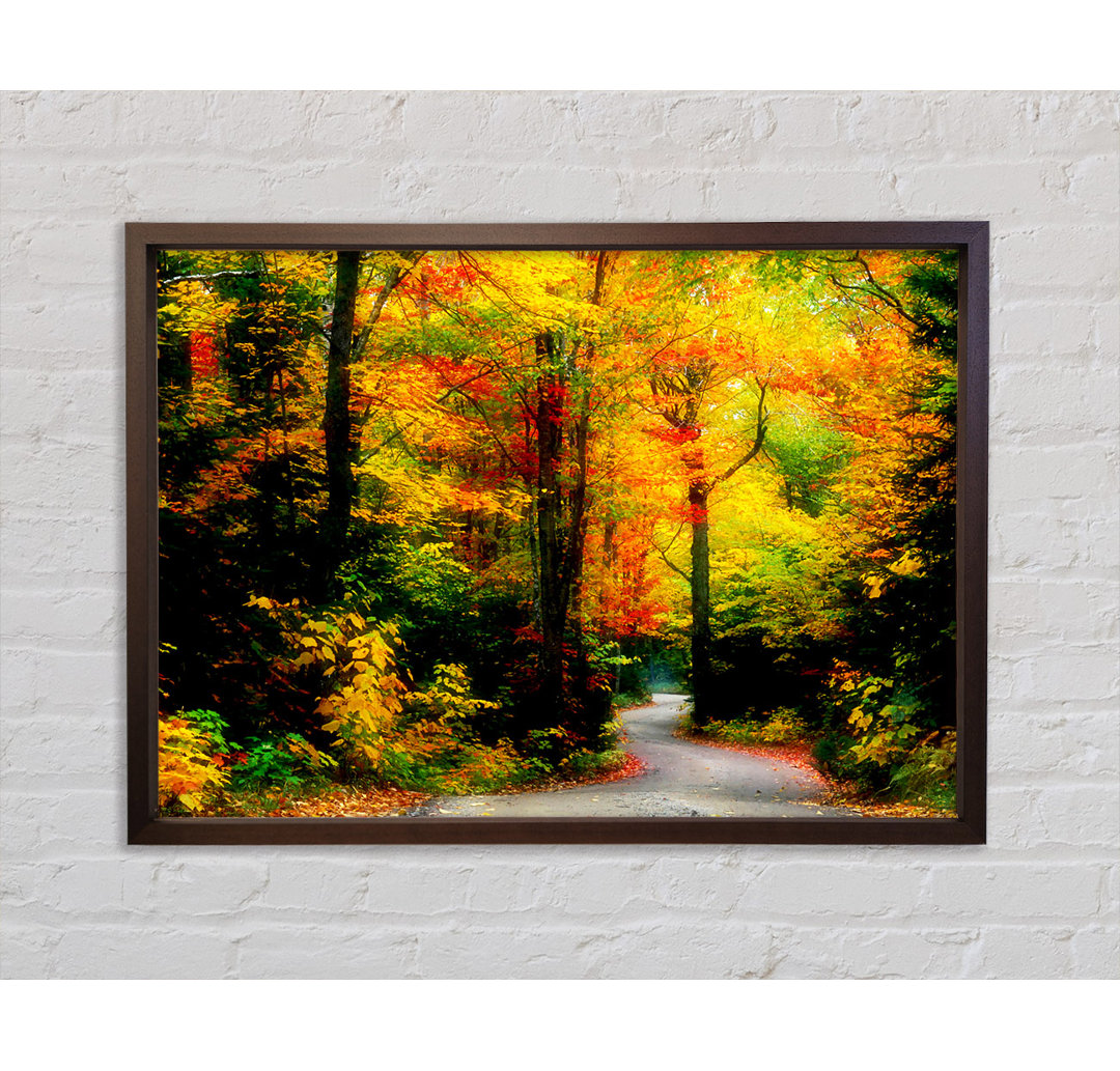 Autumn Road - Einzelner Bilderrahmen Kunstdrucke auf Leinwand