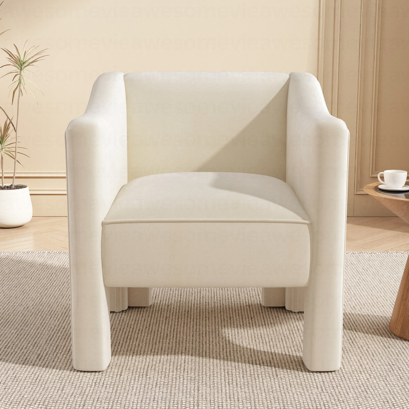 Chaise avec accoudoirs rembourrée 29,9 po Modern, Beige