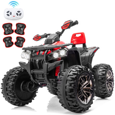24V 2-Seater Kids Ride-On ATV, 4WD Electric Quad with Parent Remote, 4×200W Motors, LED Lights, Bluetooth and Suspension