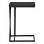 Table d'appoint noire en forme de C - Détails asymétriques en métal, glissade et facilité de déplacement-1046610782