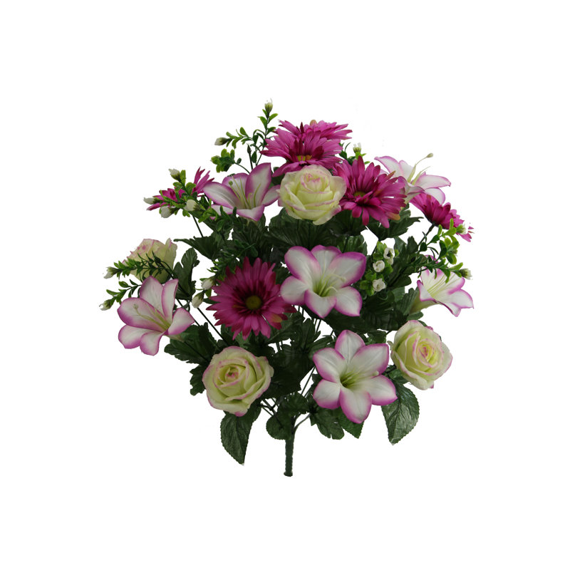 Lys artificiel, rose, gerbera mélangé, Rose