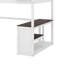 Grand lit mezzanine avec bureau, tablette ouverte, station de charge USB et boîte de rangement