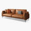 Causeuse coussin orange en cuir véritable-1901136110