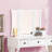 Unique Modern Bedroom Vanity Set with Stool Foldable Mirror Drawers-129413794