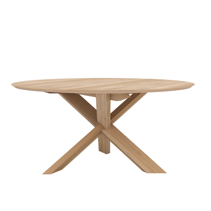 Round Solid Oak Dining Table, 64.2" W x 64.2" L