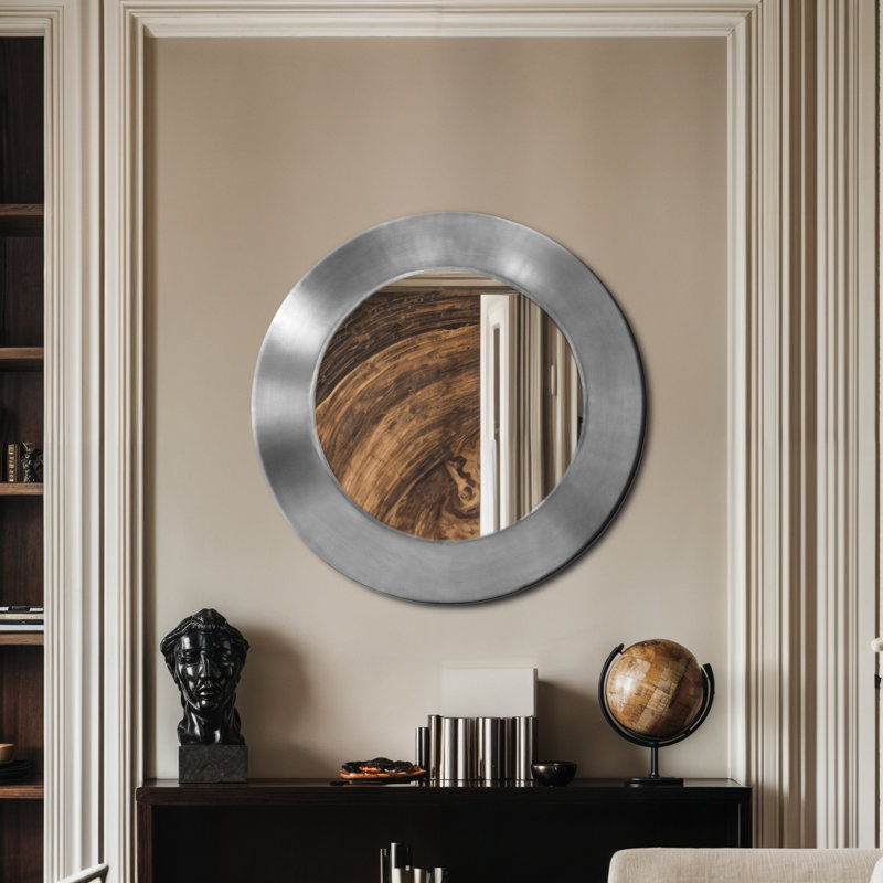 Miroir Lopp, H 24 po x l 24 po, Argent argent