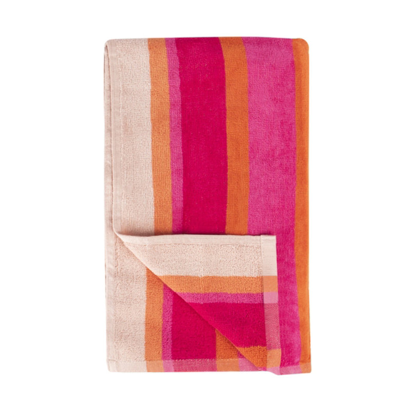 Evamaria Stripe Beach Towel Single, Pink