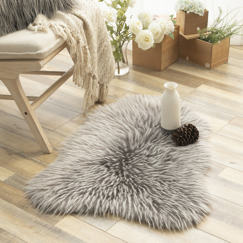 Tapis moelleux en fausse fourrure, lavable à la machine, Nouveauté 2 pi x 3 pi