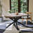 Thommy 71" Oak MDF Wood Extendable Pedestal Dining Table