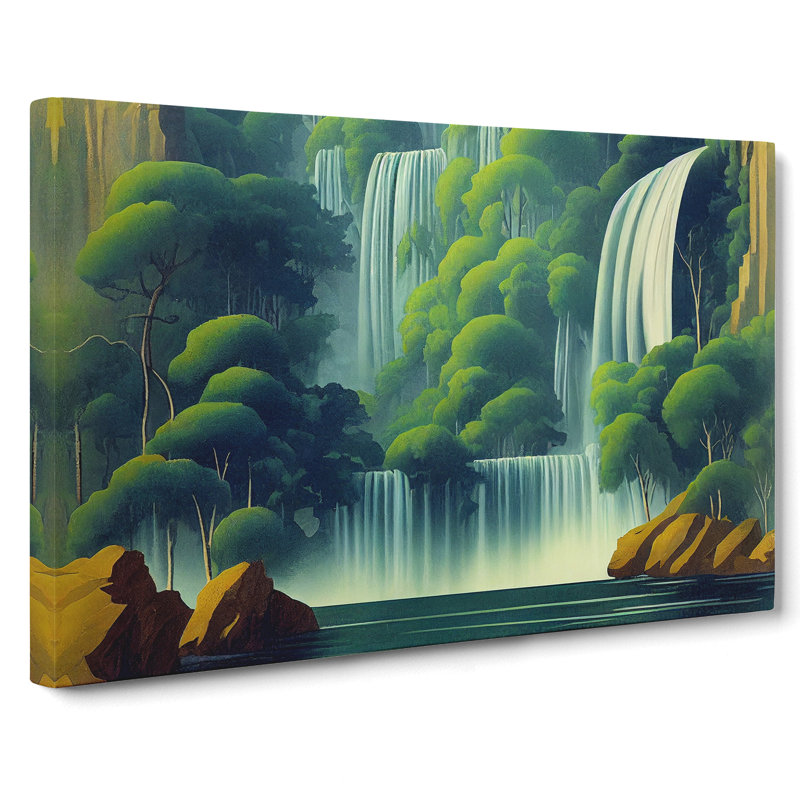 Placid Waterfall - Wrapped Canvas, 35cm H x 50cm W x 3cm D