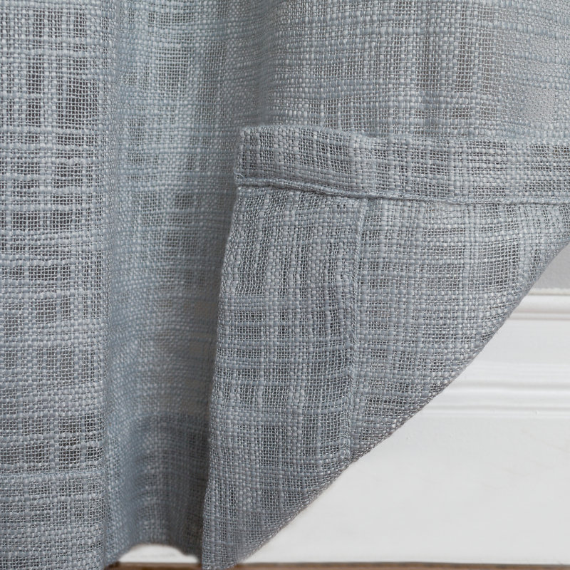 Kimarri 100 Polyester Light-Filtering Woven Solid Color Curtain Panel with Grommet Top, Mineral, 50'' W x 63'' L