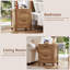 Farmhouse Nightstand With Charging Station, End Tables Bedroom With 2 Large Drawers & 4 Thickened Table Legs-841266733
